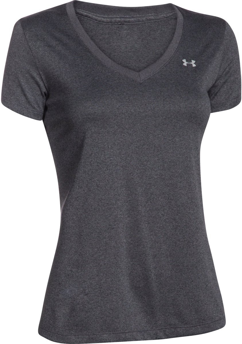 Under Armour Tech SSV - Solid - Sportshirt - Dames - Maat XL - Donker Grijs