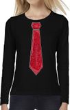 Bellatio Decorations Verkleed shirt voor dames - Rood/Zwart - XS