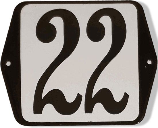 Huisnummer standaard nummer 22 - Hout - Wit - 75 cm - 1 jaar garantie