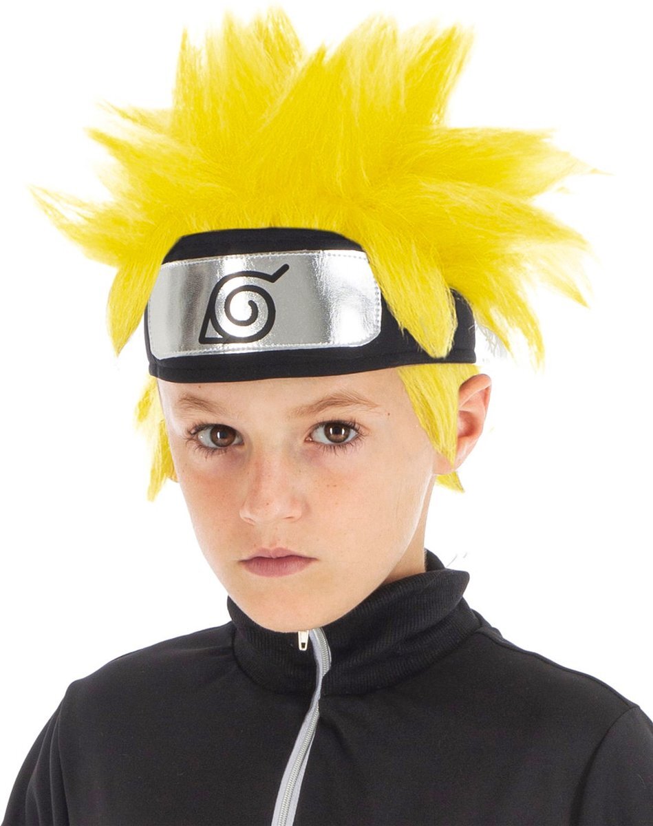 Generique Officiële Naruto Shippuden-pruik voor kinderen, geel