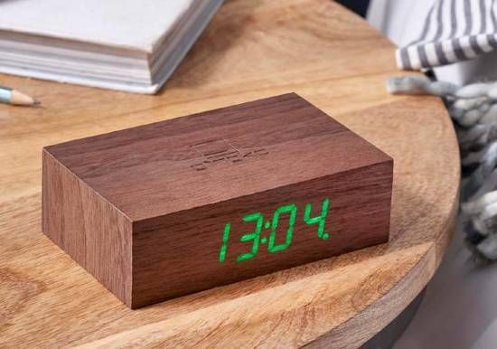 Gingko Flip Click Clock Walnut - 0700900317405