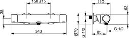 Hansa Optima Thermostatische Douchekraan Chroom 65140201