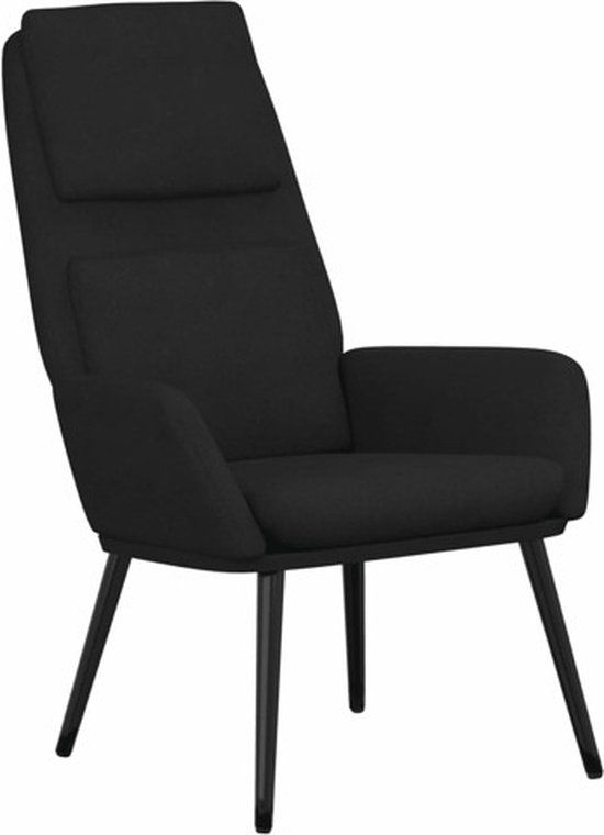 vidaXL Relaxstoel stof zwart