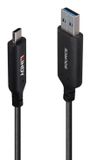 Lindy 43396 USB-kabel USB 3.2 Gen 1 (3.1 Gen 1) 25 m USB A naar USB C 5 Gbit/s Zwart