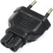 Adaptateur IEC-60320 C7 vers bipolaire - CEE 7/16 mâle vers Euro 8 femelle C7 - Prend en charge jusqu'à 10 A - 250 V AC - Canon etc.