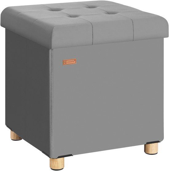 Casaria Voetenbankje - Houten poten 40L Opbergruimte 38x38x42cm - Antraciet
