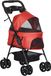 Fortuna Lai Chariot de transport pour chien, pliable, Oxford, rouge, 67x45x96 cm, adapté aux petits chiens et chats