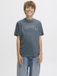 JACK&JONES T-shirt pour garçon JJECALEB VARSITY TEE SS O-NECK NOOS JNR Stormy Weather Coton Taille 152