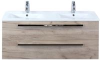 BES LED Seville Badmeubelset 120 cm - 2 Laden Craft Oak - Wastafel Enjoy Dubbel