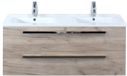 BES LED Seville Badmeubelset 120 cm - 2 Laden Craft Oak - Wastafel Enjoy Dubbel