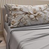 PETTI Artigiani Italiani Beddengoedset van katoen met kussenslopen in digitale print, laken voor Frans bed, beddengoed met bloemenpatroon 34 lichtgrijs, 100% gemaakt in Italië
