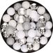Merkloos / Sans marque Billiet - Vanlaere Kerstballen mix - Set van 40 stuks - Kunststof - Wit en Zilver - 3 cm Diameter