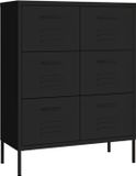 vidaXL Ladekast 80x35x101,5 cm staal zwart