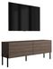 3E 3xE living.com 3xE living Meuble TV 140 cm, chêne Dunin, pieds droits noirs, 2 portes