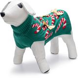 Beeztees Kersttrui Candy Canes - Hondentrui - Polyester - Groen - S