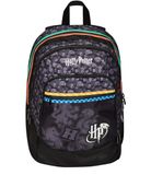 Harry Potter WIZARDING WORLD Schoolrugzak met dubbel vak, drinkfleshouder, schoolrugzak voor kinderen, maximale inhoud, Zwart, Eén maat, Rugzak