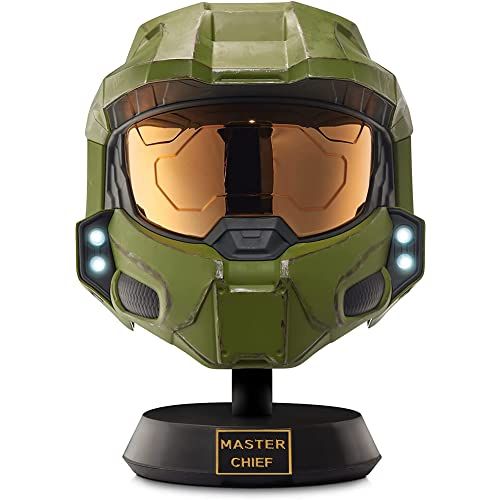 Halo Master Chief Deluxe helm met standaard - LED-verlichting - Battle Damaged - One Size
