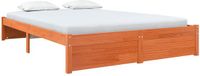 vidaXL Bedframe Wasbruin 140 x 200 cm Massief Vurenhout