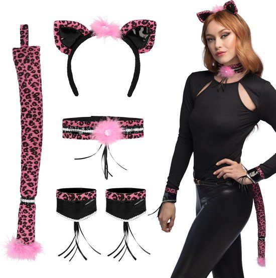 Boland - Set Cute leopard roze - Accessoireset