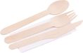 MagicHome Woodline ECO, couteau en bois, fourchette, cuillère, serviette, 100% naturel