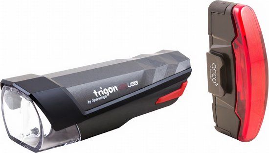 Spanninga Trigon 25 II Oplaadbare LED Verlichtingsset - Rood/Zwart
