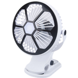 Verk Oplaadbare Bureaubladventilator met Klem & LED-Lamp