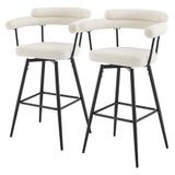 ML-Design Barkrukken Set van 2 Beige Teddy Gestoffeerd