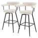 ML-Design Barkrukken Set van 2 Beige Teddy Gestoffeerd