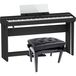 Roland FP-90X-BK piano numérique + support + unité de pédales + banc de piano