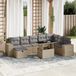 Maison Exclusive - Ensemble de meubles de jardin 9 pièces avec canapé et coussins, beige, en polyrotin