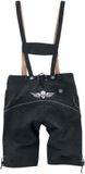 EMP Special Collection zwarte Oktoberfest kunstleren broek met borduurwerk - Heren - 3XL