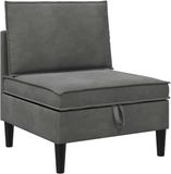 vidaXL - Sofa - met - opslag - Donkergrijs - Fluweel