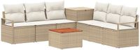 vidaXL Bankstel 2 zitplaatsen Beige en Crèmewit Polyrattan en Staal