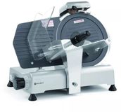 HENDI Snijmachine - aluminium en rvs - antiaanbaklaag en slijper, mes 25 cm, dikte 1-8 mm - 49,4 x 40,2 x 39,8 cm - grijs - voor kaas en vlees