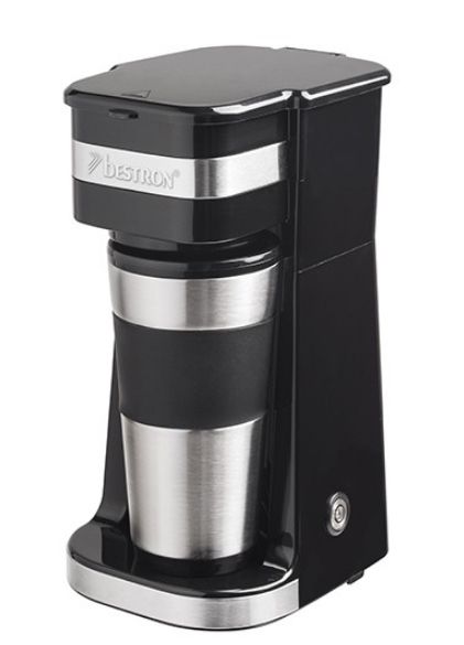 Bestron ACM112Z Koffiezetapparaat - 2 Kopjes - Thermoskan - Zwart/RVS