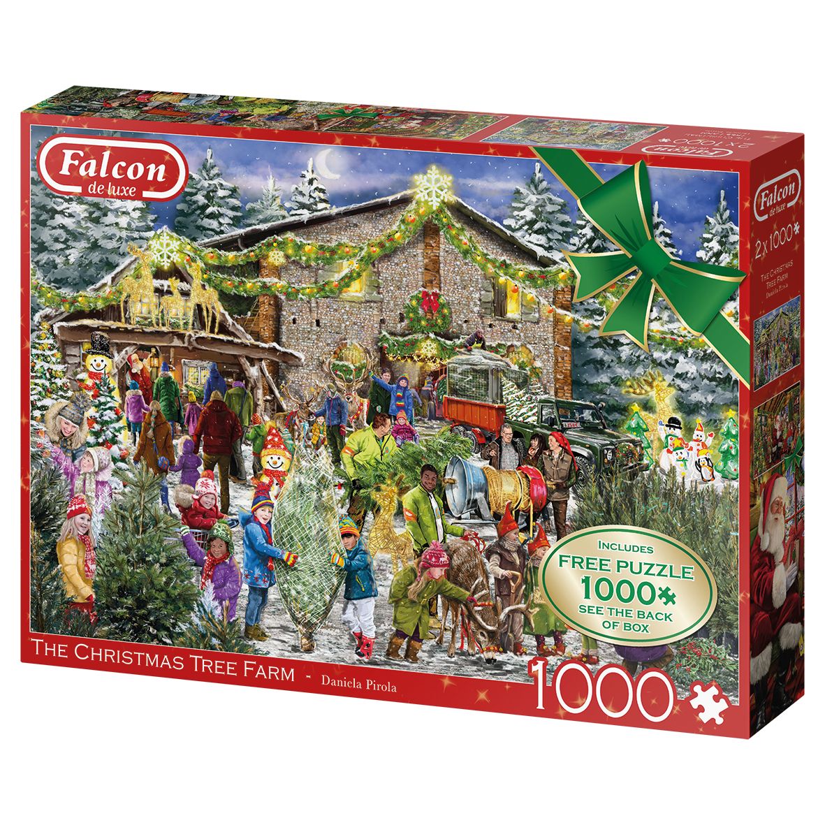 Falcon de luxe The Christmas Tree Farm 2x1000 stukjes Jigsaw Puzzle - Holidays - Adult & Child
