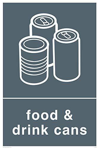 Viking Signs Viking Signs IJ1419-A4P-3M Recycling-Food and Drink Cans Sign, 3 mm Plastic Rigid, 300 mm H x 200 mm W