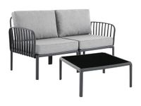Vente-unique Casilma 2-zits tuinmeubelset - kunststof - antracietgrijs