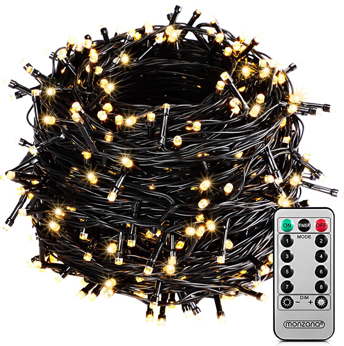 Monzana Lichtsnoer 400 LEDS – Afstandsbediening Timer – Warm Wit