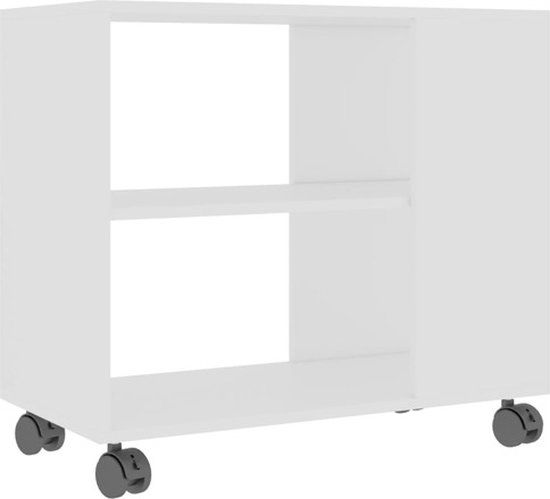 vidaXL Bijzettafel 70x35x55 cm bewerkt hout wit
