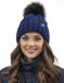 Vivisence Dames Wintermuts met pompon - Donkerblauw