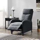 en.casa Verstelbare relaxfauteuil 102x60x92 cm stof donkergrijs