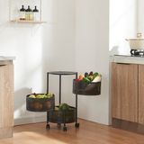 [en.casa] H.T. Trade Service GmbH & Co. KG Keukentrolley Steigen met 3 manden rond staal 59,5xØ33 cm zwart