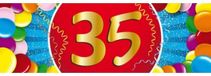 Bellatio Decorations 35 jaar leeftijd sticker - 19 x 6 cm - verjaardag - jubileum - versiering