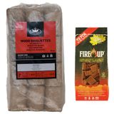 Briquettes de bois - 10 kilo - poêle/cheminée - incl 72x allume-feu