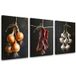 Set de tableaux sur toile Bœuf Oignon Ail 3 x 80x120