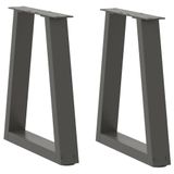 VidaXL Salontafelpoten 2 stuks V-vormig 38x(42-43,3) cm staal antraciet