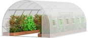 VEVOR Kas met inloop, afmetingen 5,9 x 2,9 x 2 meter, verzinkt frame, PE-afdekking, wit