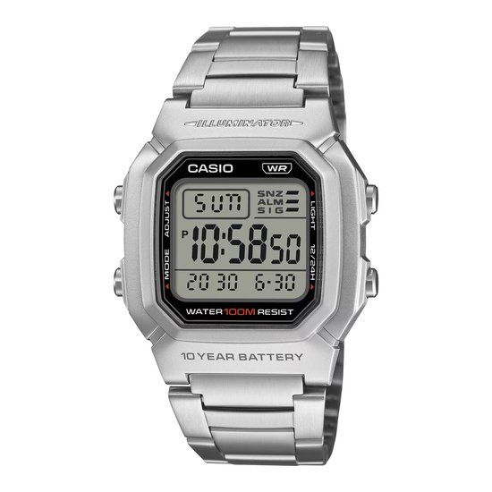 Casio Casio Collection W-800HD-1AVEF Horloge - Staal - Zilverkleurig - Ø 36 mm