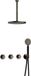 Hotbath Cobber - CB7067 - Inbouw Regendoucheset - Verouderd Ijzer - 2 Stopkranen - Thermostatisch - Plafondbuis 30 cm - Hoofddouche 300 mm - Ronde Handdouche 3 Standen
